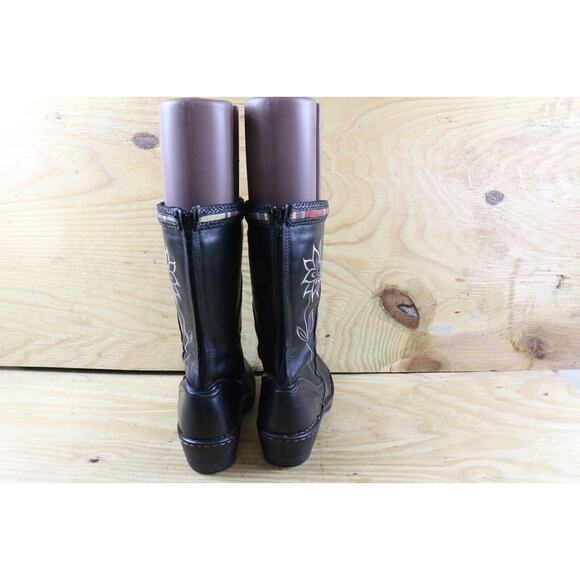 Durango Boots Womens 10M Black Leather Eclipse Flower Me In Love RD3840 Zip Shoe - Picture 3 of 6